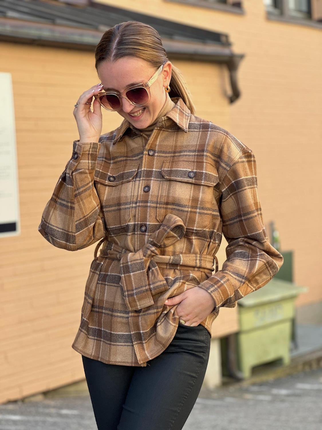 Polo Ralph Lauren Wool Shirt Jacket - Brown Multi Plaid