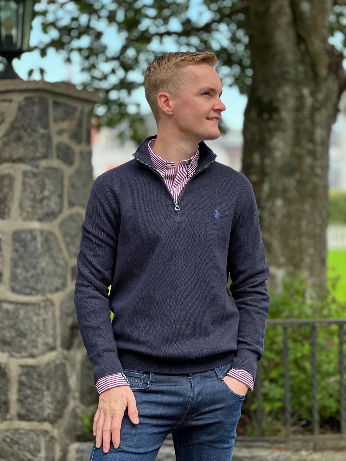 Polo Ralph Lauren Cotton Zip - Navy HTR