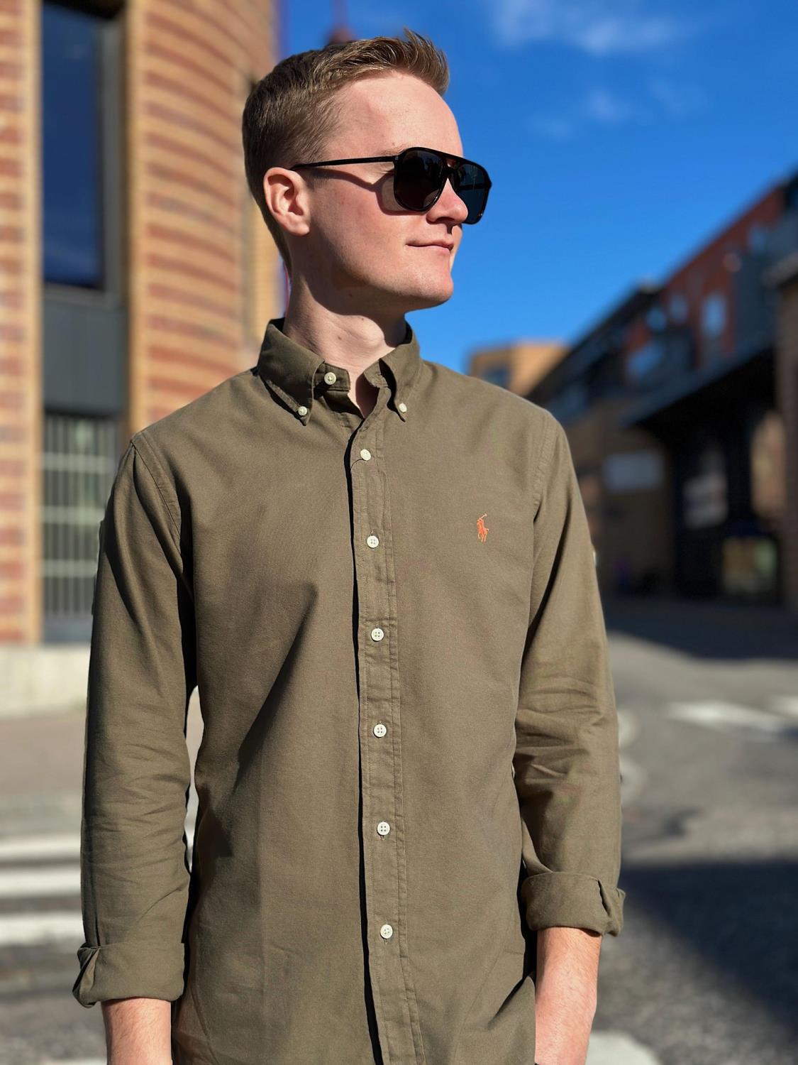 Polo Ralph Lauren Oxford shirt custom fit - Canopy Olive