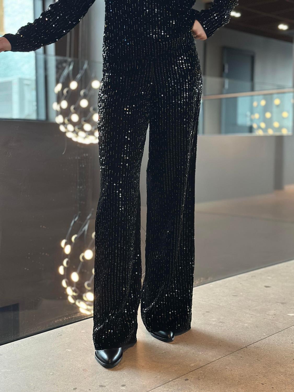 Camilla Pihl Jagger Sequin trouser - Black