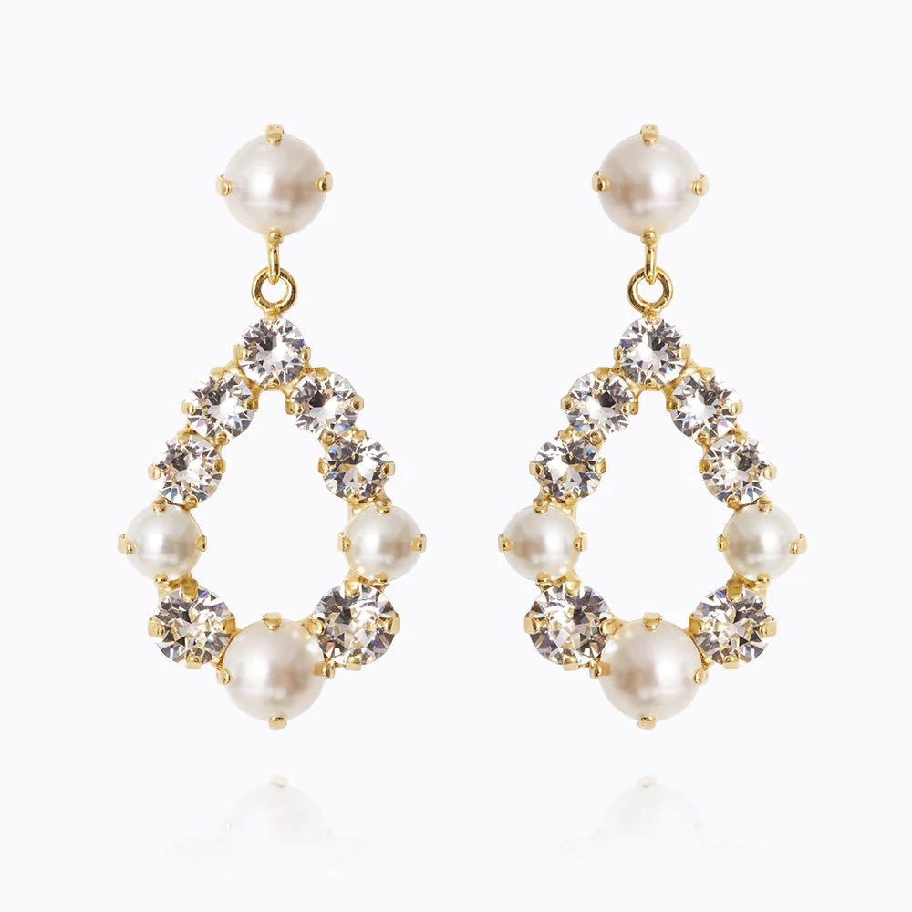 Caroline Svedbom Tears of Joy earrings Gold Pearl/Crystal