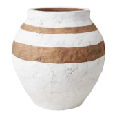 AFFARI potte Camille Large Ø29xH30, white/brown