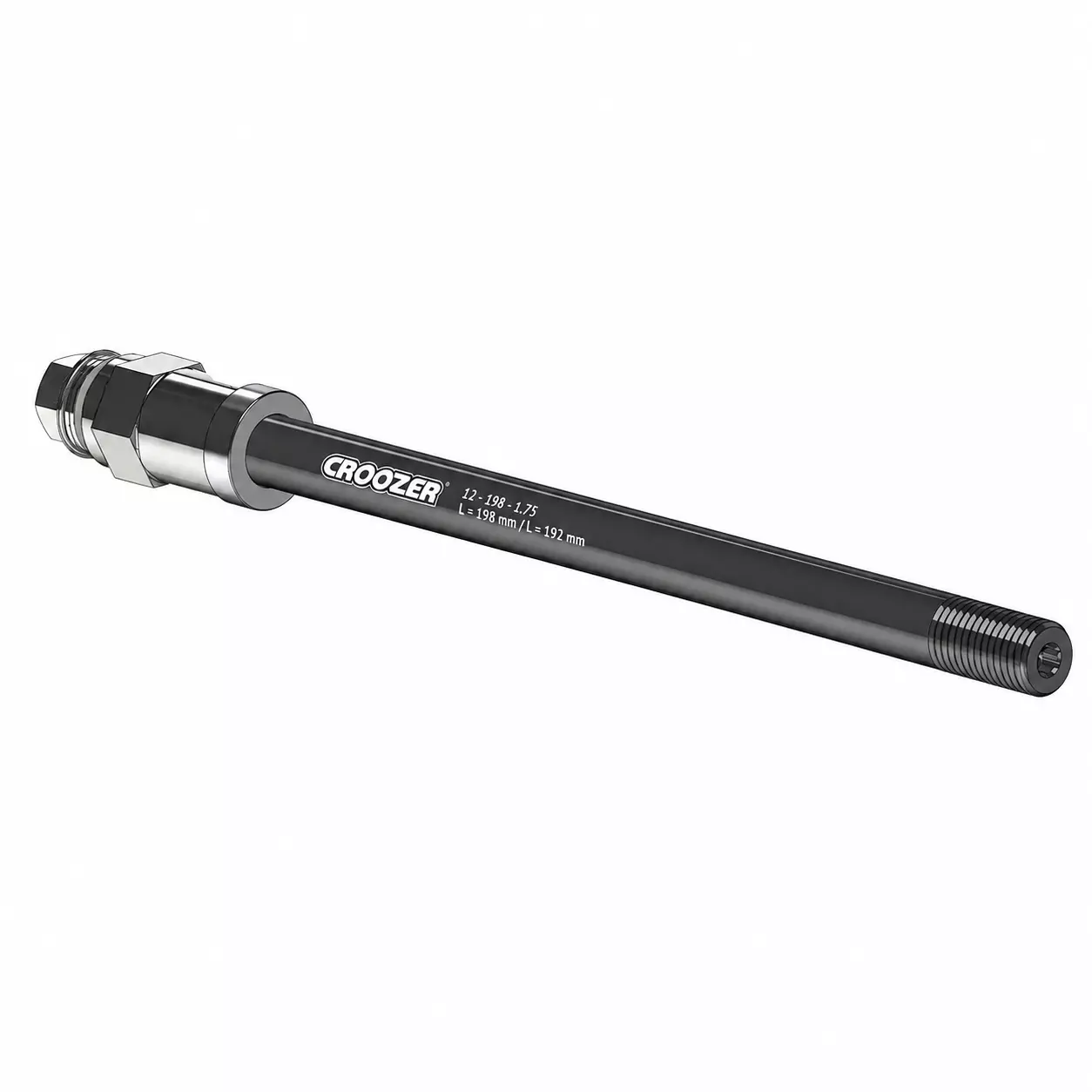 Croozer M12x1.75 Universal Aksling 198mm/192mm, Trek 142/148mm