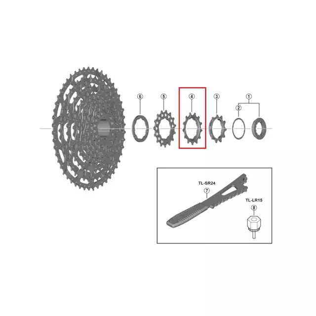 SHIMANO Tannhjul 13T (med innebygd avstandsstykke) CS-LG600