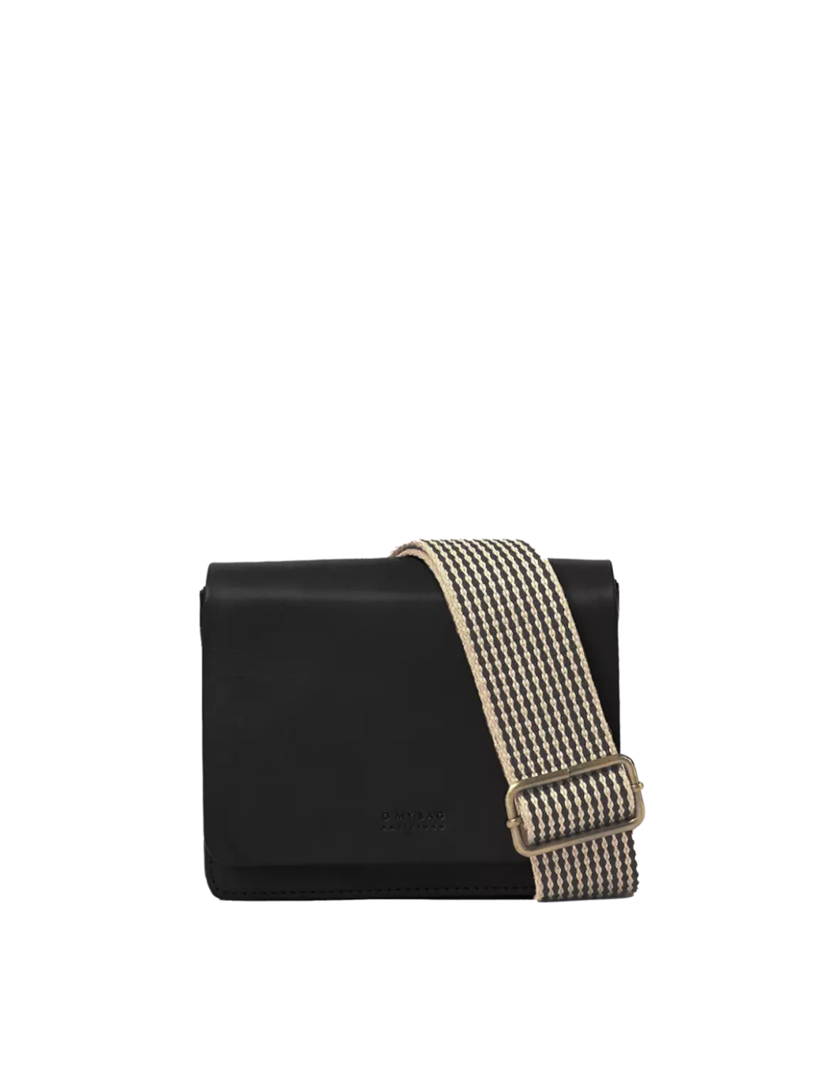 Audrey Mini Black Classic Leather - Checkered Strap