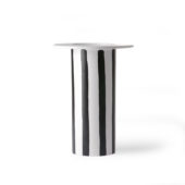ceramic vase black/white striped