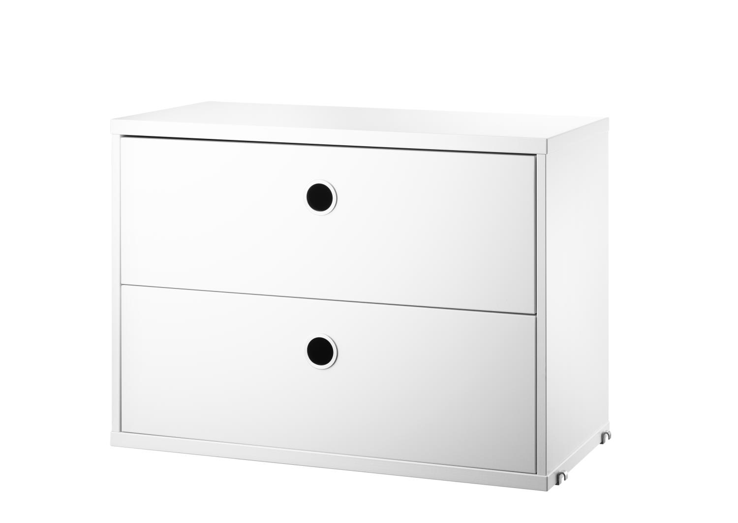 Cabinet with Two Drawers w58 x d30 x h42 cm White
