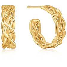Gold Rope Chunky Hoop Earrings