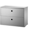Cabinet with Two Drawers w58 x d30 x h42 cm grey
