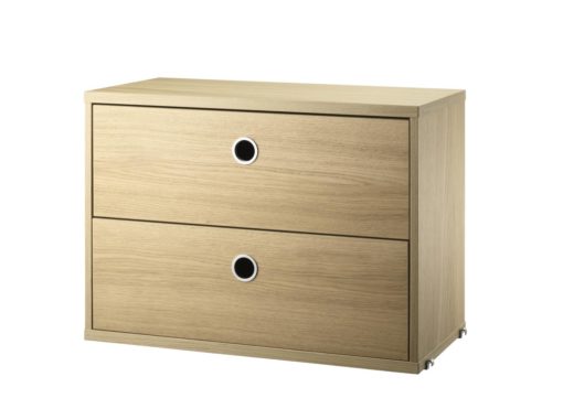 Cabinet with Two Drawers w58 x d30 x h42 cm Oak