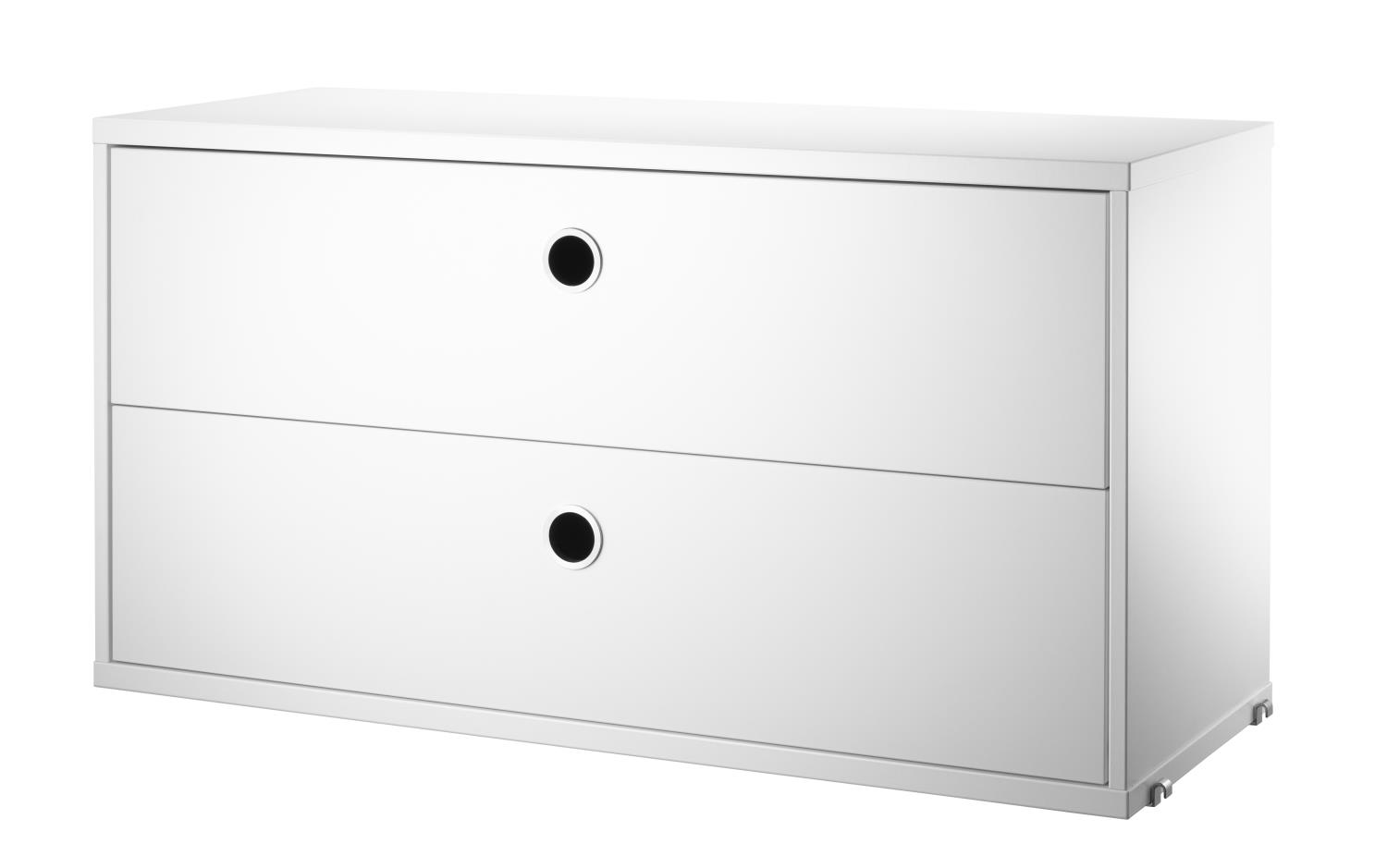 Cabinet with Two Drawers w78 x d30 x h42 cm White