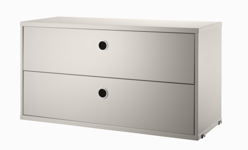 Cabinet with Two Drawers w78 x d30 x h42 cm Beige