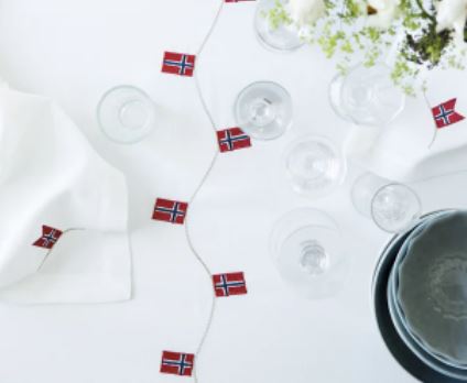Duk med norske flagg