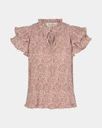 Bluse med rosa vaffel crepe