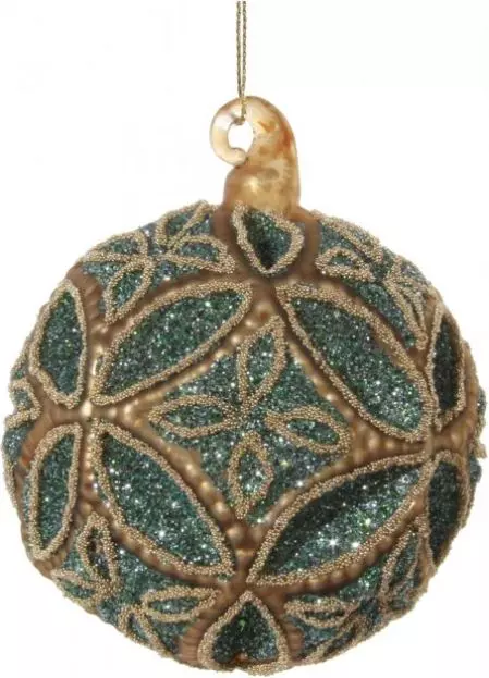 Glass floral ball dus grønn