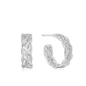 Silver Rope Chunky Hoop Earrings