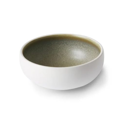home chef ceramics: bowl white/green
