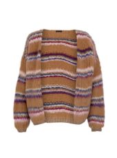 BCCAYENNE STRIPED CARDIGAN - CARAMEL