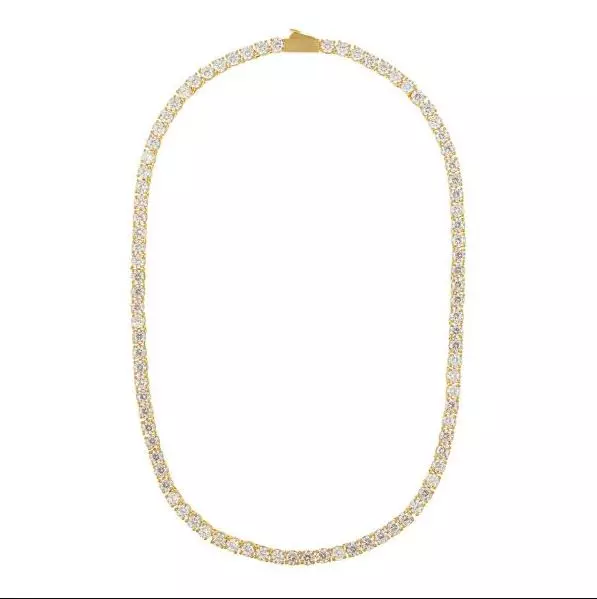 Tennis necklace pale gold