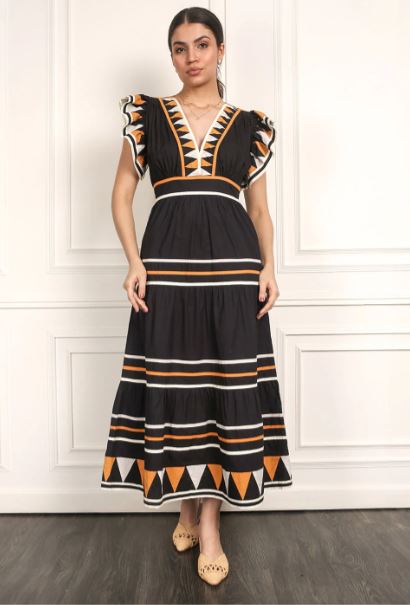 TRICOLORE MIDI DRESS