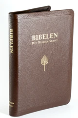 Bibelen - Den Hellige Skrift (88/07). Storskrift. Mørk brunt geiteskinn. (BM)