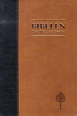 Bibelen - Den Hellige Skrift (88/07). Mellomstor. Sort og lys brun. (BM)