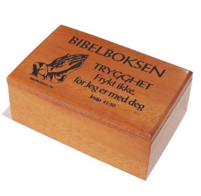 Bibelboks, Trygghet (100 kort i mahognyboks)