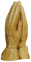 Bedende hender oliventre, 16 cm