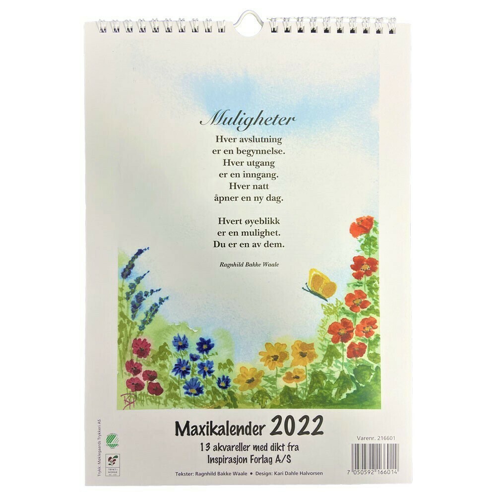 Maxikalender Akvarell 2021 A4