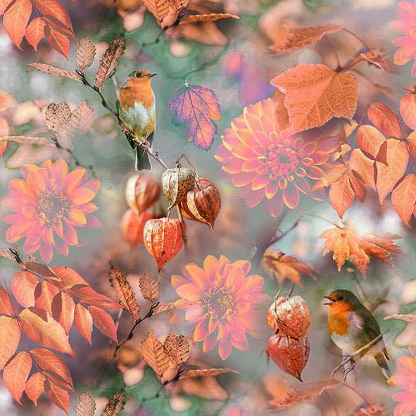 Servietter Lunsj "Orange Autumn" - 3 lags 33x33cm