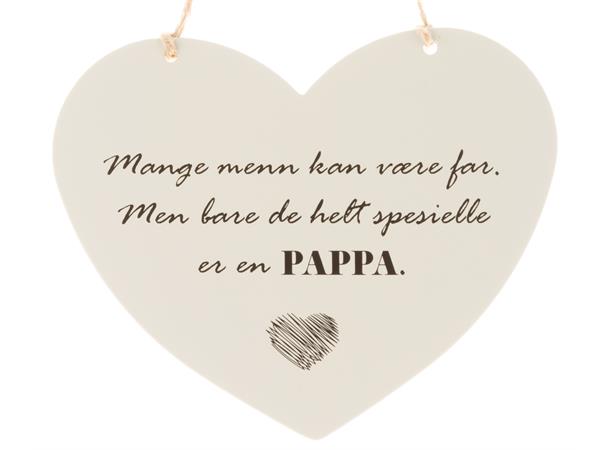 Hjerteskilt Hvit "En spesiell Pappa ..." 13x11cm.
