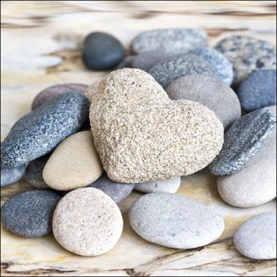 Lunsj-Servietter "Pebbles" - hjerte steiner - Ambiente