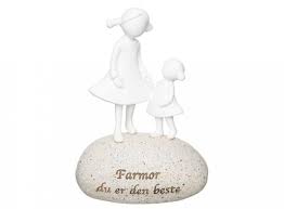 Figur på stein "Farmor du er den beste" h: 10,5cm