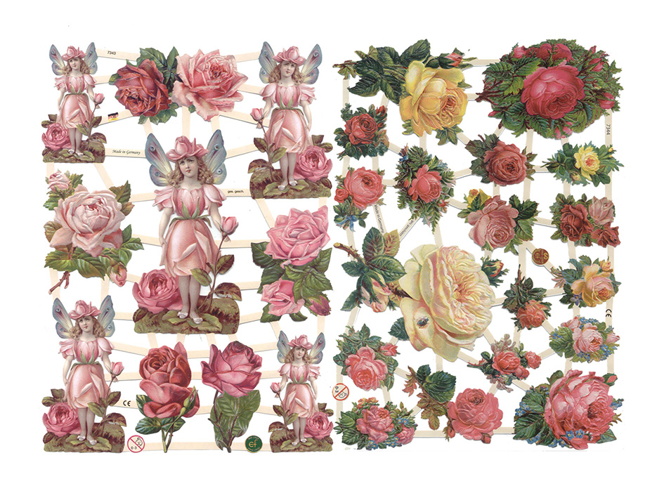Glansbilder roser / Rosa roser