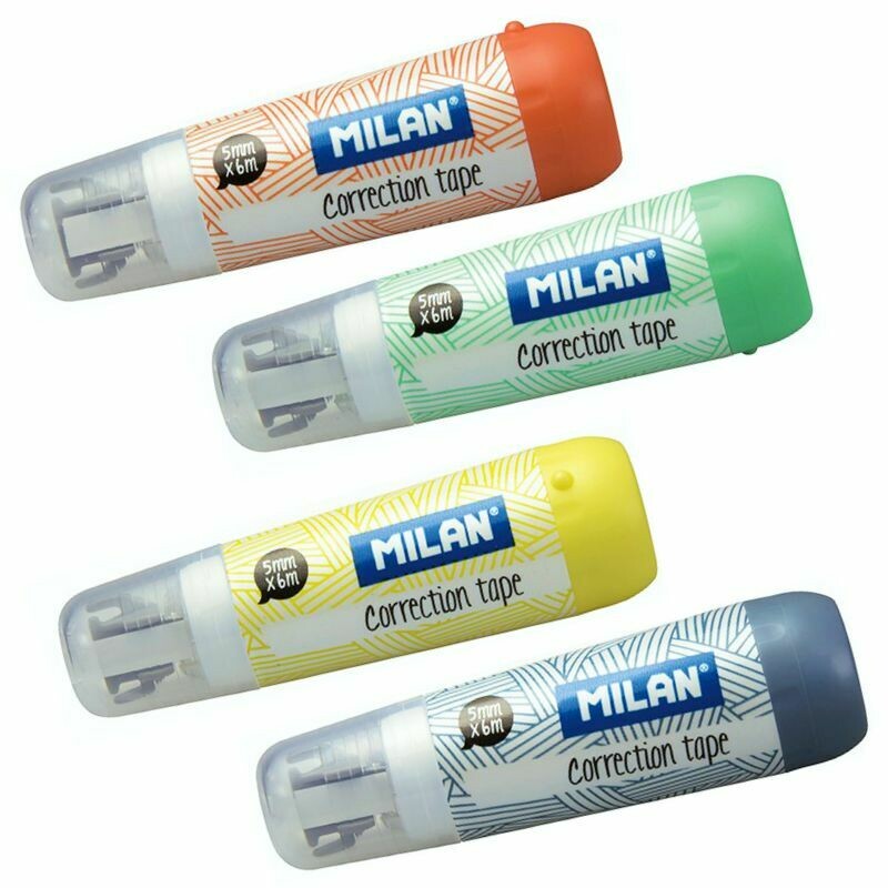 korreksjonstape Milan mini 5mm - 4 ass. farger