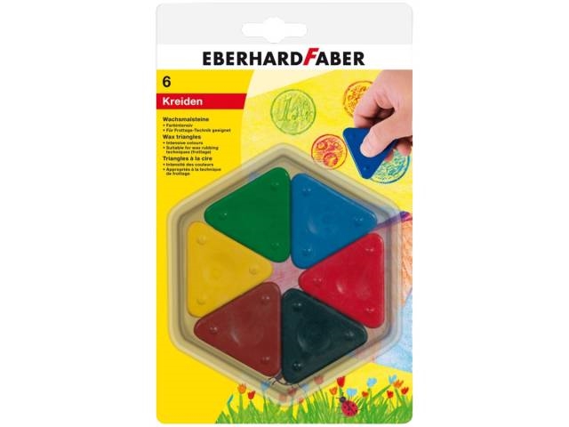 Voks farger, 6 stk, triangler - Eberhard-Faber