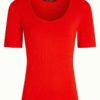 Carice Top Uni Rib Rød