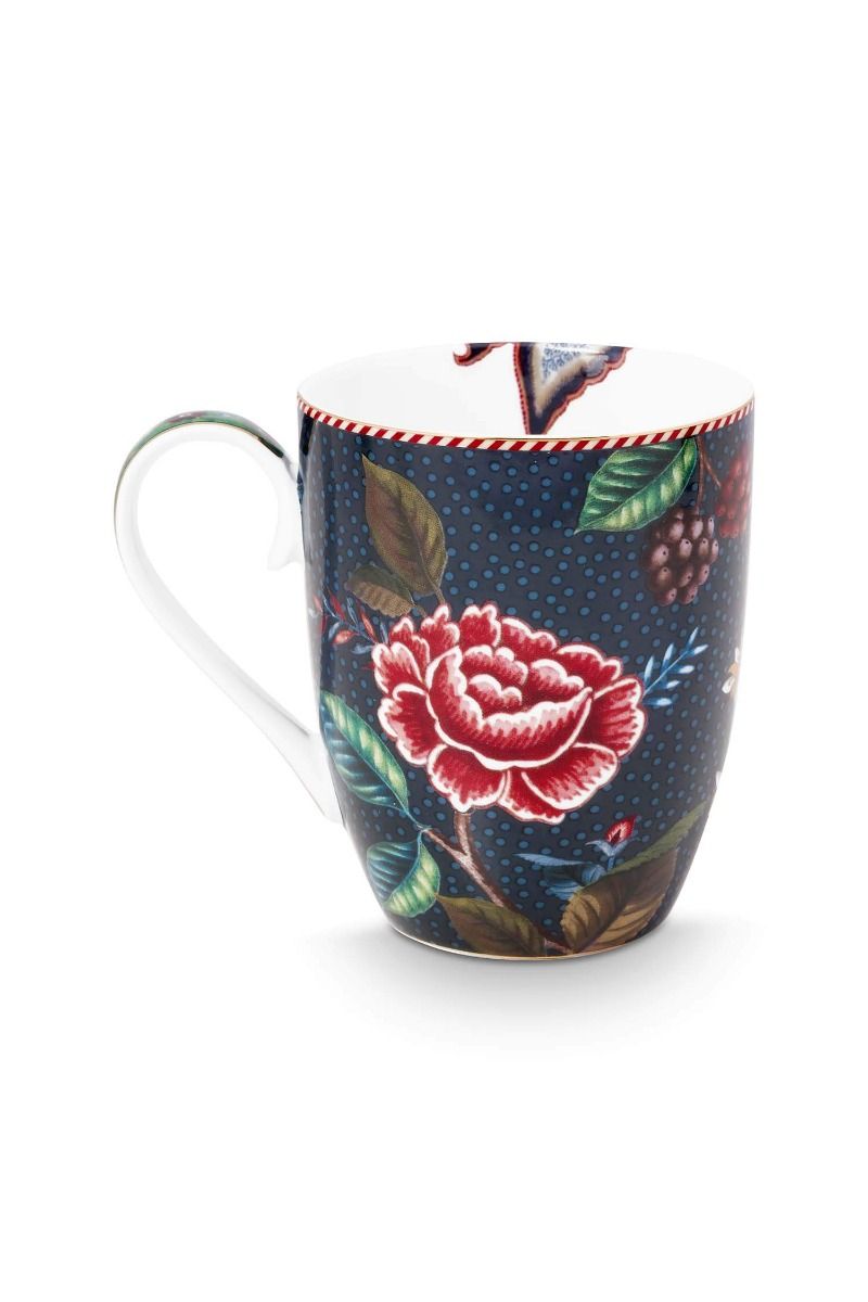 PIP Mug Large Flower Blues Blue 350ml