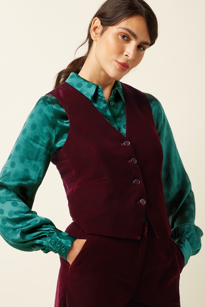 Bianca Gilet Gamine Bordeaux Red