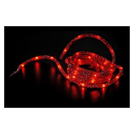 Anslut Lyslynge LED glitter rød 5M