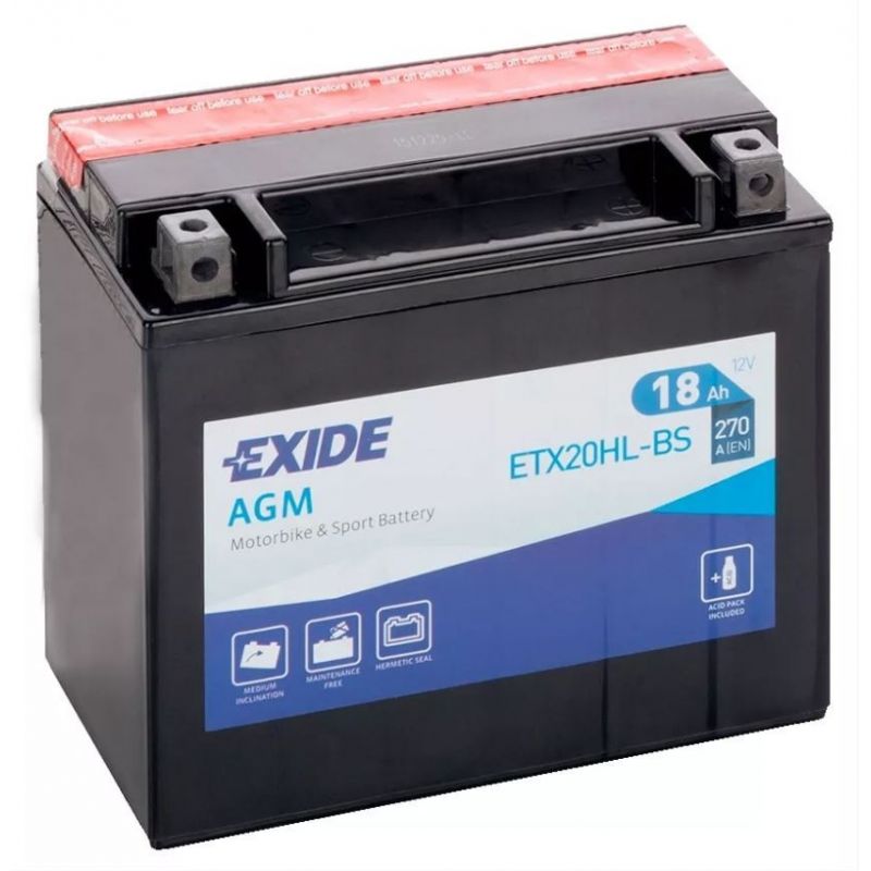 Exide AGM Motorbike & Sport Battery ETX20HL-BS 18Ah 12V