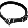 Strupehalsband halvrund lær 36cm svart