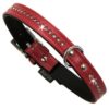 Halsbånd Art Leather 1 rad 42cm 16mm rød