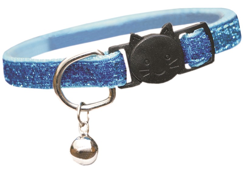 Trine Kattehalsbånd glitter blå
