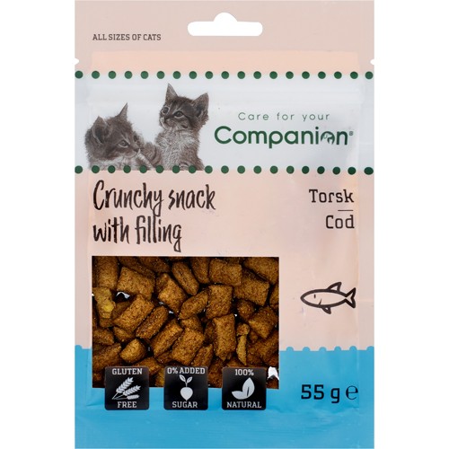 Companion katt crunchy snack med torskefyll