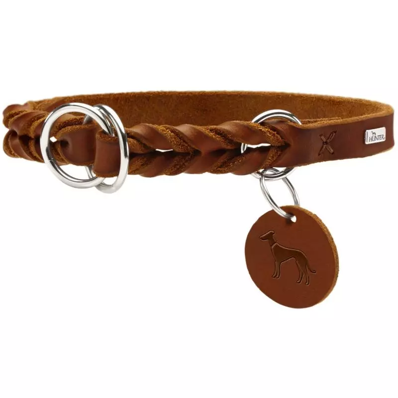 Hunter Skinnhalsbånd Education halvstrup brun 50-55cm