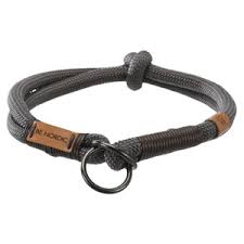 Halsbånd Soft Rope Halvstrup S-M 40cm/10mm Sort/Grå