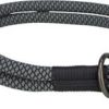 Halsbånd Soft Rope Halvstrup L-XL 55cm/10mm Sort/Grå