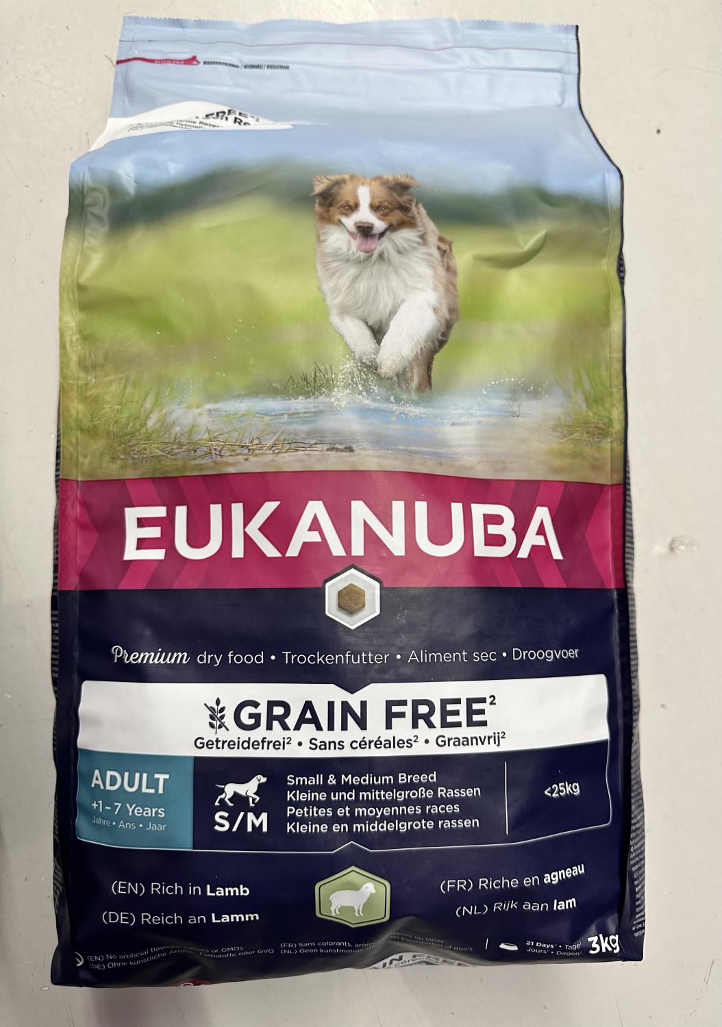 Eukanuba adult S/M Grainfree lam 3kg