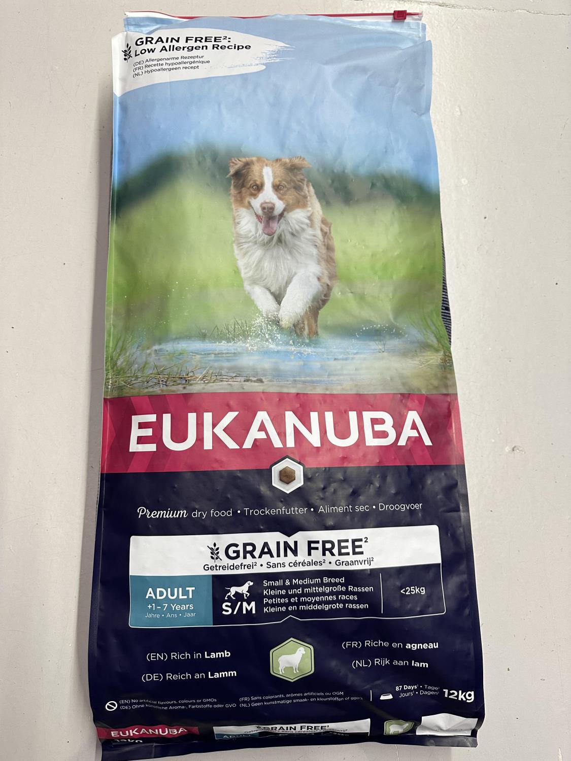 Eukanuba adult S/M Grainfree lam 12kg
